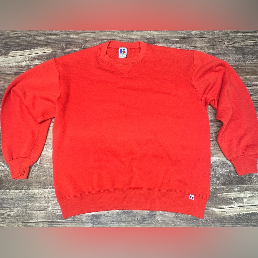 Vintage Russell Athletic USA Made Red Crewneck Sweatshirt Size Large